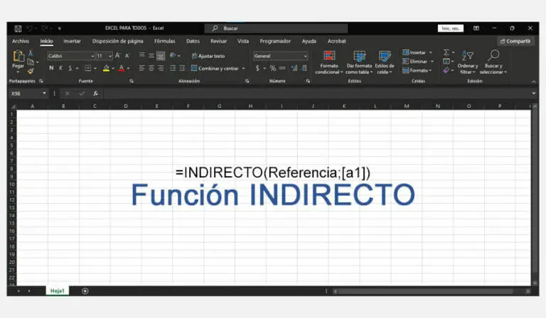 Función INDIRECTO en Excel