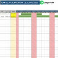 Plantilla Cronograma de Actividades en Excel