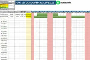 Plantilla Cronograma de Actividades en Excel