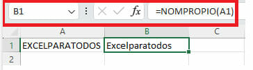 Poner la primer letra en mayúsculas en Excel
