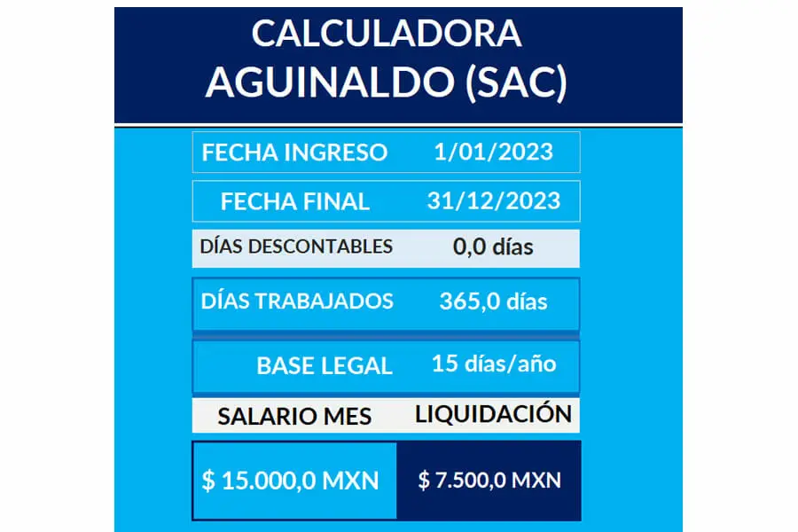 Calculadora de Aguinaldo México 2023 Excel Para Todos