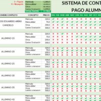 Sistema de control de pagos de alumnos en Excel