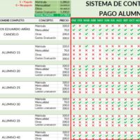 Plantilla control de pagos de alumnos en Excel