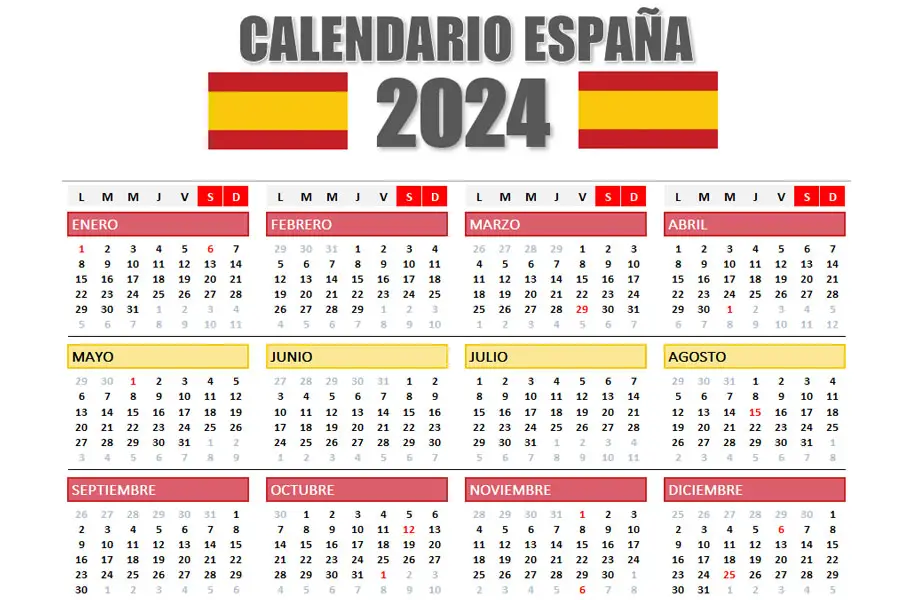 Calendario 2024 España con festivo