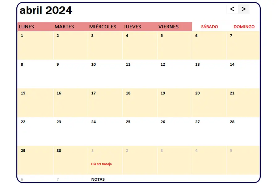 calendario abril 2024 españa