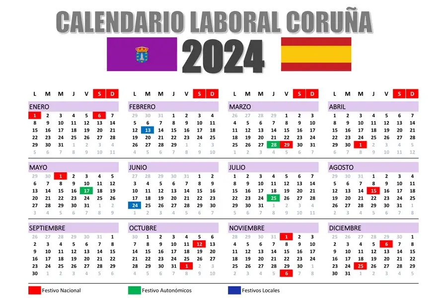 Calendario laboral 2024 coruna