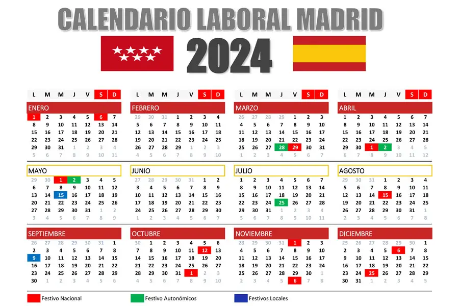 Calendario Laboral 2024 Madrid