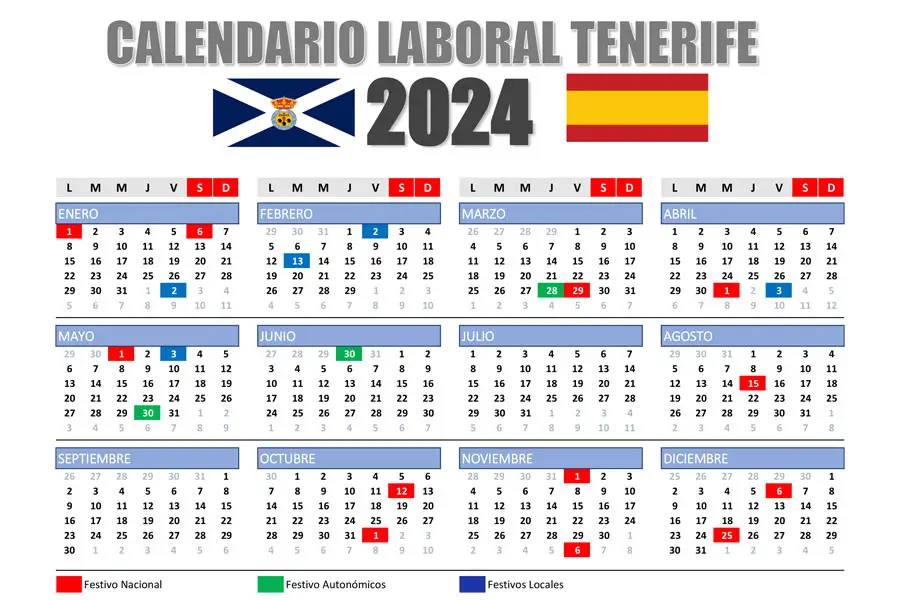 Calendario Laboral 2024 Tenerife
