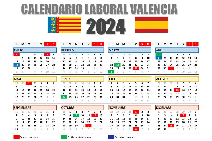 Calendario Laboral 2024 Valencia