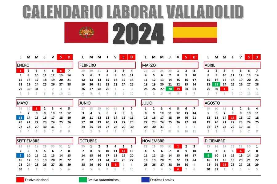 Calendario Laboral 2024 Valladolid