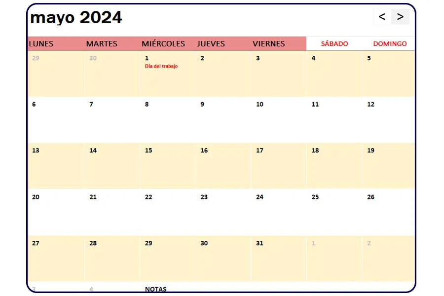 calendario mayo 2024 españa