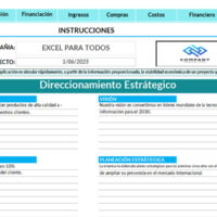 Direccionamiento estratégico - Plantilla plan de negocios en Excel