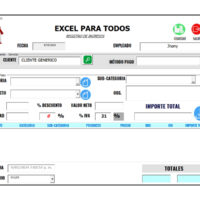 Modulo de ingresos de la plantilla Punto de Venta en Excel