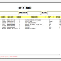 Modulo control de inventarios - ERP en Excel