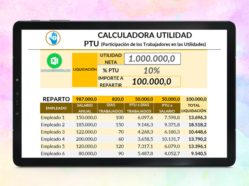 Calculadora de utilidades PTU