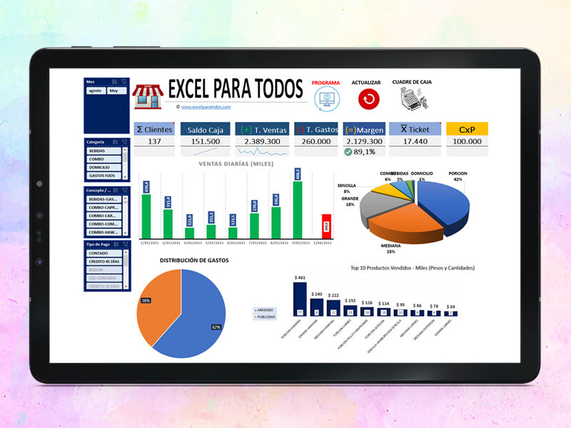 Control de ingresos y gastos de una empresa