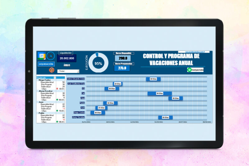 Control de vacaciones en Excel