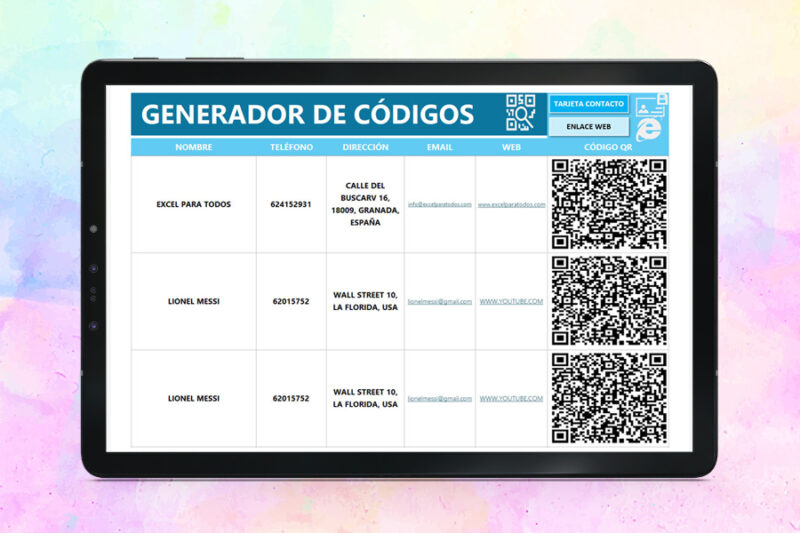 Generar codigo QR en Excel