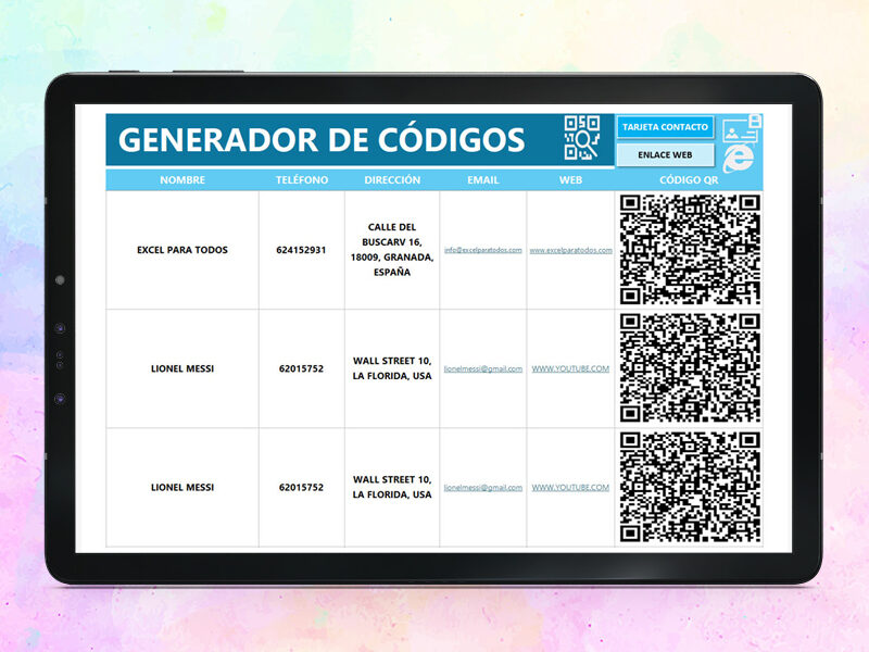Generar codigo QR en Excel