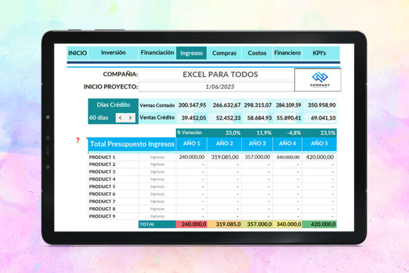 Evaluación de proyectos en Excel