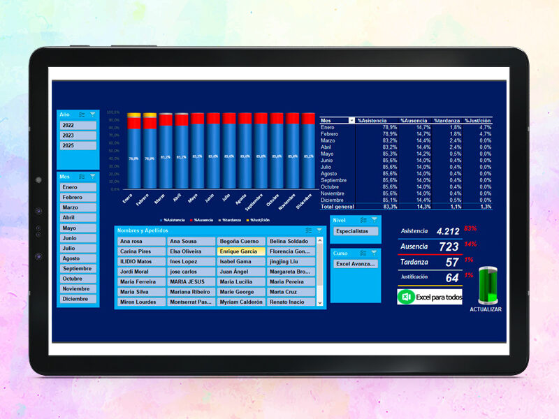 Plantilla Lista de Asistencia en Excel