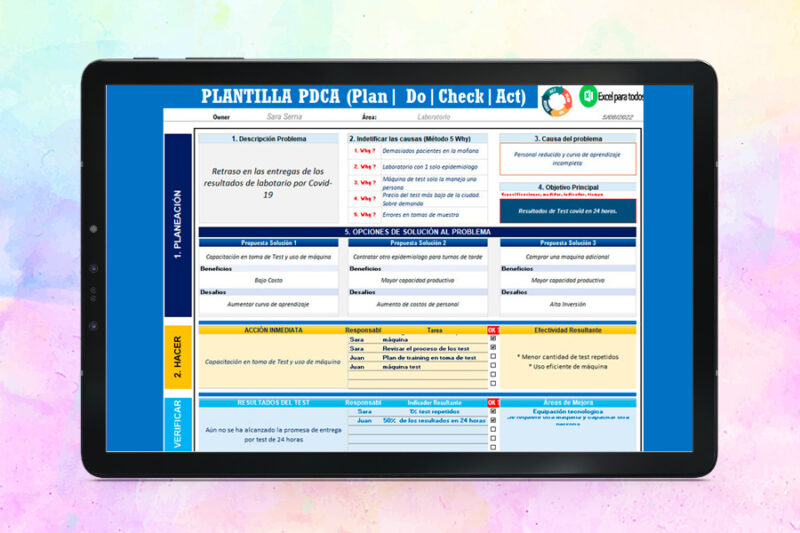 Plantilla PDCA en Excel