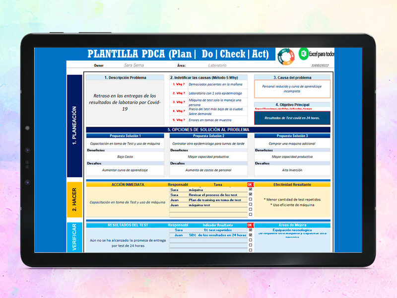 Plantilla PDCA en Excel