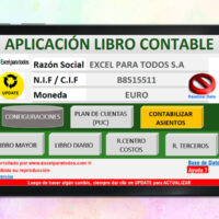 Registro contable y libro mayor en Excel