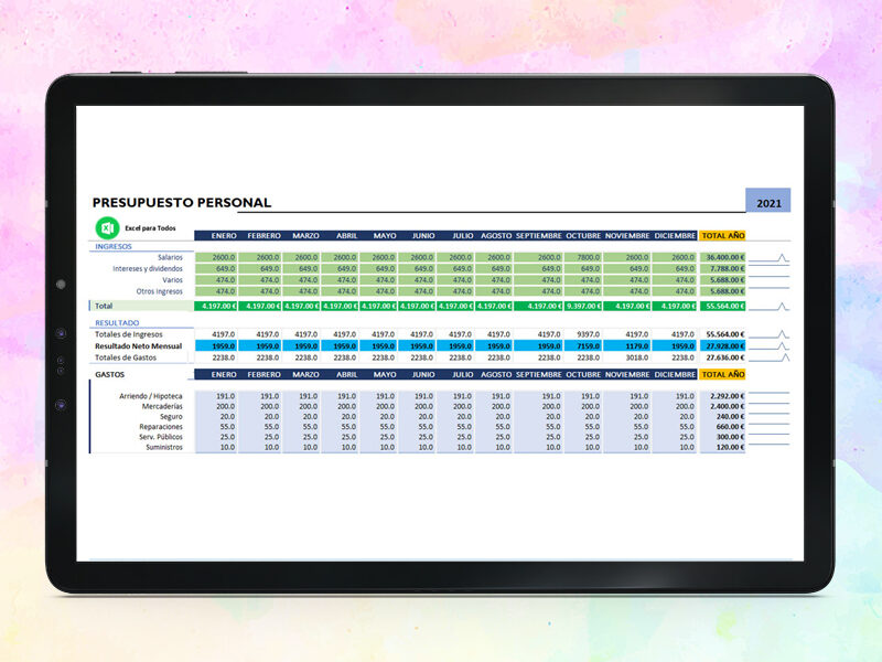 Presupuesto Personal en Excel