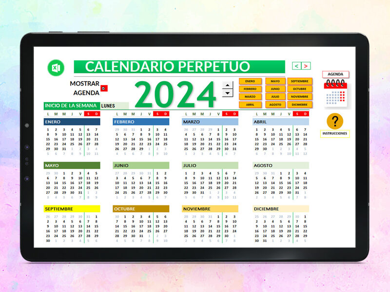 Calendario Perpetuo con Agenda en Excel