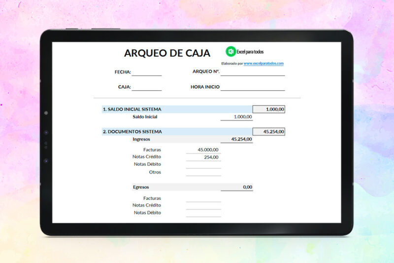 Formato Arqueo de Caja
