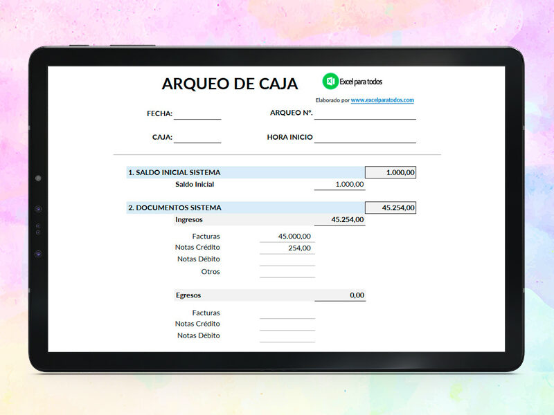 Formato Arqueo de Caja