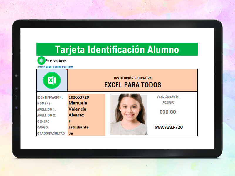 Credencial Escolar para Llenar