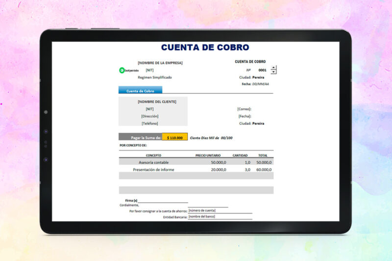 Formato Cuenta de Cobro