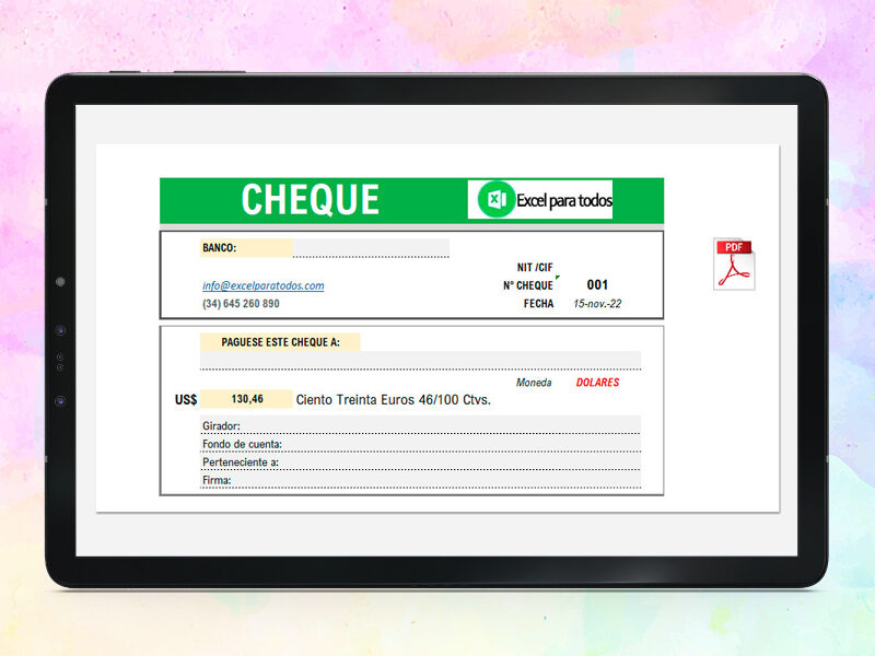 Formato de Cheque