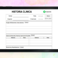 Formato de Historia Clínica en Excel y PDF