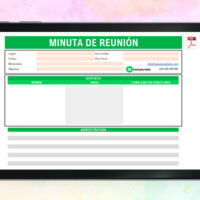 Formato Minuta de Reunión en Excel