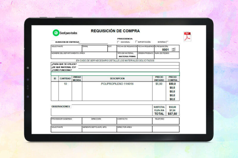 Formato Requisición de Compra