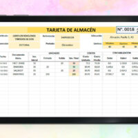 Tarjeta de Almacén en Excel