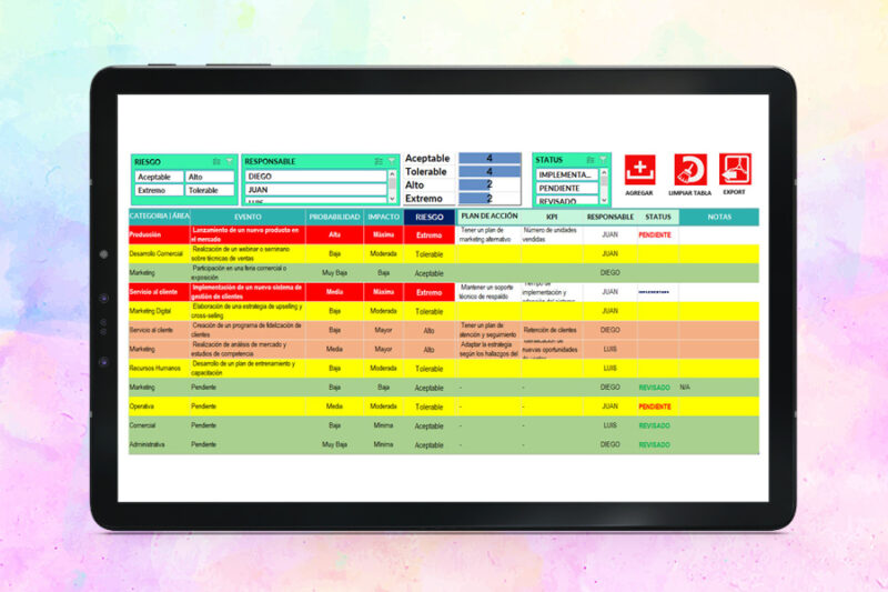 Matriz de Riesgos en Excel