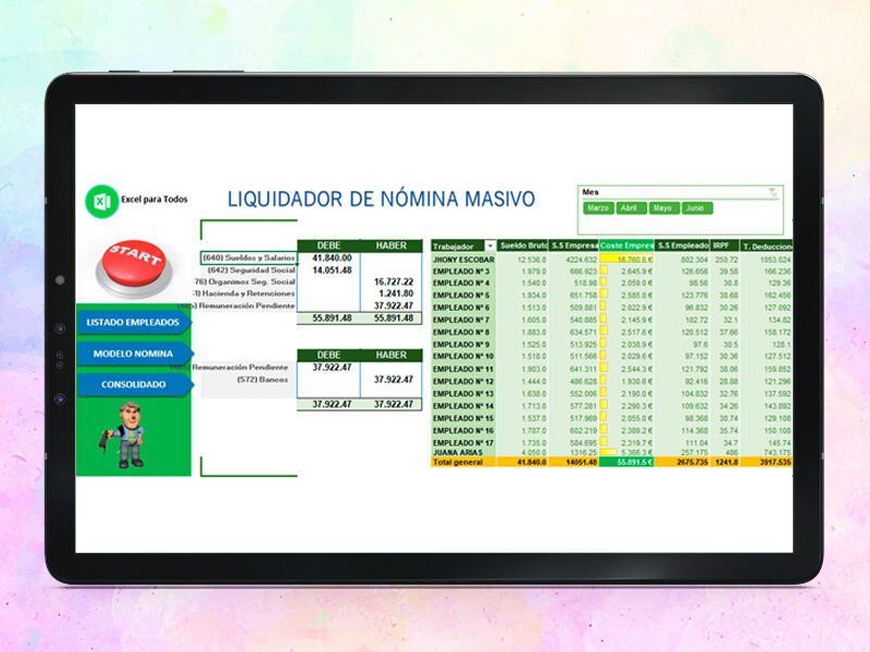 Plantilla de nomina en Excel