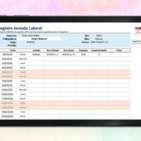 Plantilla Registro de Jornada Laboral Excel