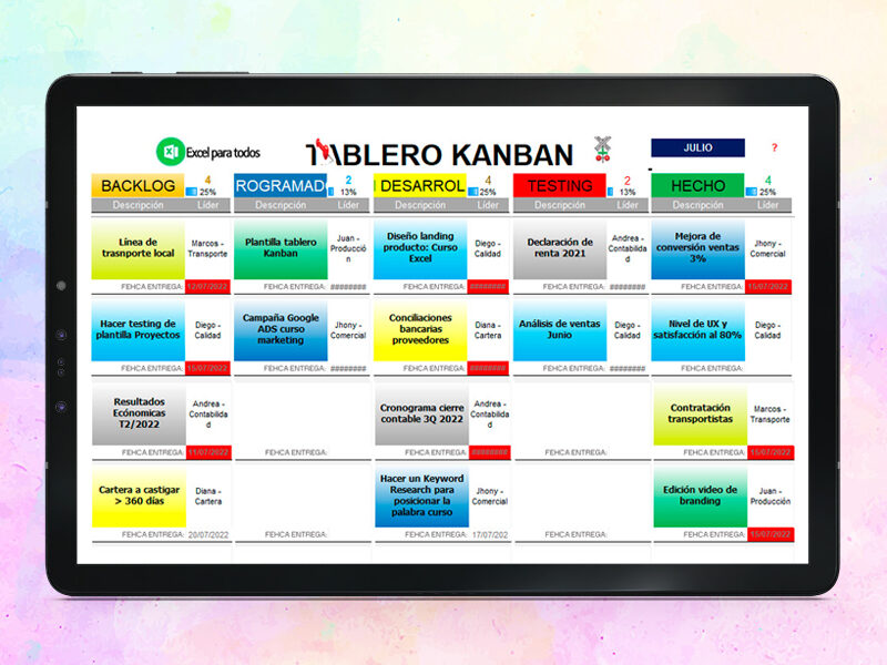 Tablero Kanban en Excel