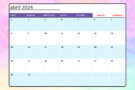 Calendario 2024 para Imprimir | Descarga en Excel y PDF