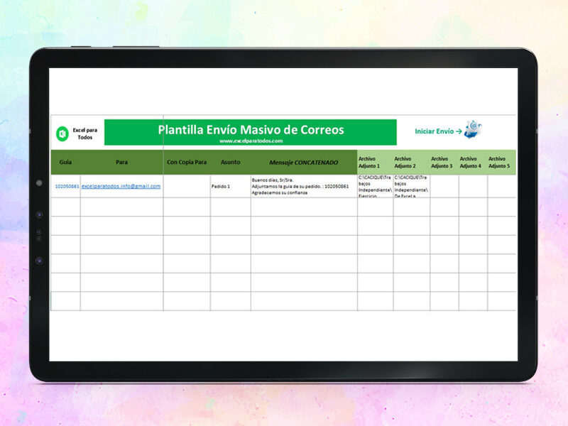 Plantilla Envío de Email Masivos desde Excel
