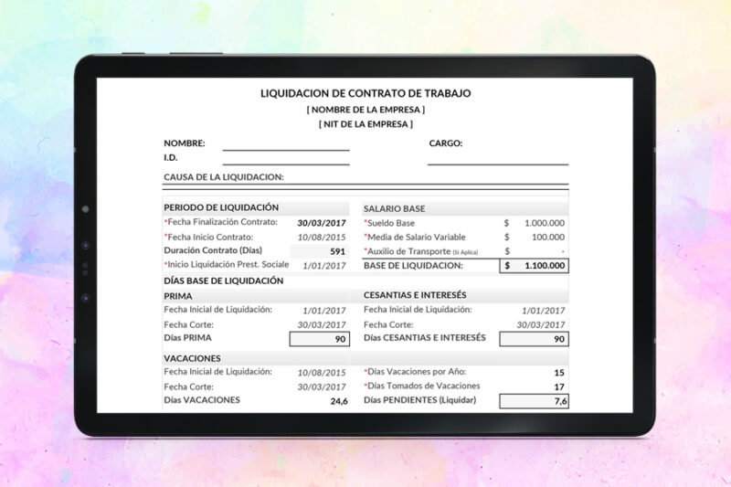 formato-de-liquidacion-laboral-en-excel-img Formato de Liquidación Laboral