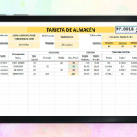 Tarjeta de Almacén en Excel