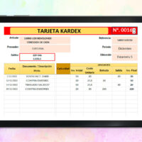 Formato Tarjeta Kardex en Excel