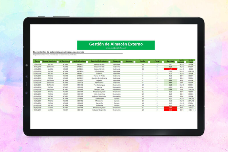 Plantilla Control de Inventarios en Excel