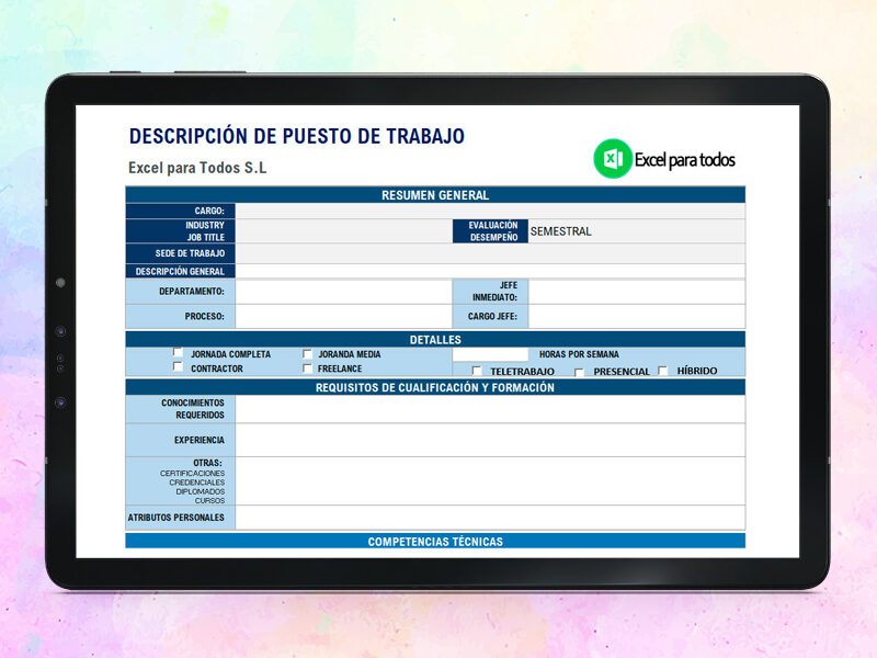 Formato de Descripción de Puestos de Trabajos